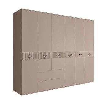 Шкаф 6-ти дверный с ящиками, Bogemia Fillini (Мокка/Хром) БМШ2/61(Fi)