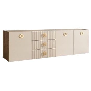 Комод 2.1м Bogemia Woodline Fly Fi (Слоновая кость) (Novabuk/Золото) БМКМ-5