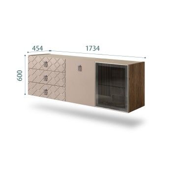 Комод 1.6м Bogemia Woodline Fly Fa (Мокка) (Novabuk/Хром) БМКМ-4[5][10]