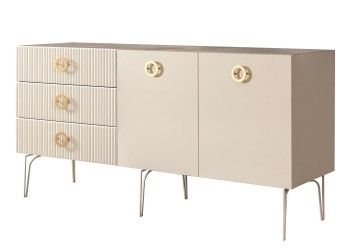 Комод 1.6м Bogemia Fillini (Слоновая кость) (Novabuk/Золото) БМКМ-4(Fi)