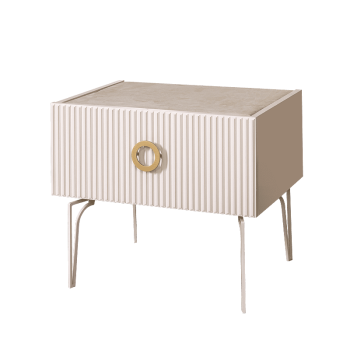 Тумба прикроватная Bogemia Fillini (Слоновая кость) (Novabuk/Золото) БМТП-1(Fi)
