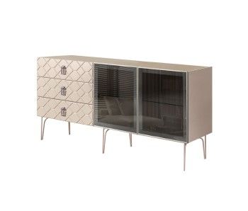 Комод 1.6м Bogemia Farfalle (Ваниль) (Novabuk/Хром) БМКМ-4(Fa)[5]