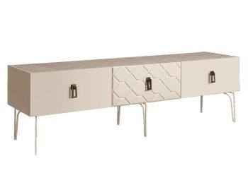 Тумба под телевизор 1.6м Bogemia Farfalle (Слоновая кость) (Novabuk/Черный) БМТ-1(Fa)[10]