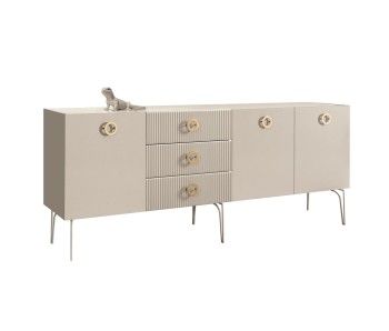 Комод 2.1м Bogemia Fillini (Ваниль) (Lakobel/Золото) БМКМ-5(Fi)