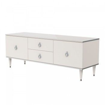 Тумба под телевизор Римини (Слоновая кость/Серебро) РМТ-3