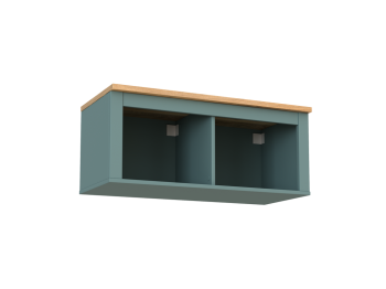 САГА полка навесная 2 секции темно-бирюзовая/ясень