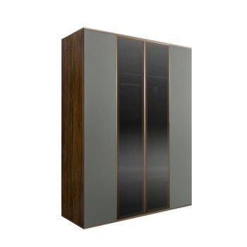 Шкаф 4-х дв. Bogemia Woodline Air (Серый/Золото) БМШ2/42(2)