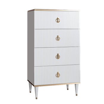 Комод 4 ящика Римини СОЛО (Белый/Золото) РМКМ-6(s)