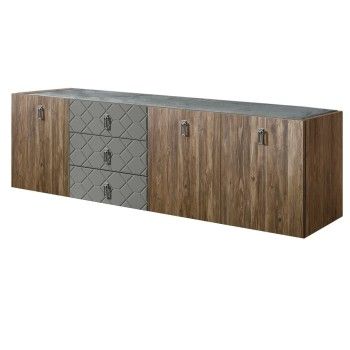 Комод 2.1м Bogemia Woodline Fly Wood Fa (Серый) (Novabuk/Хром) БМКМ-5