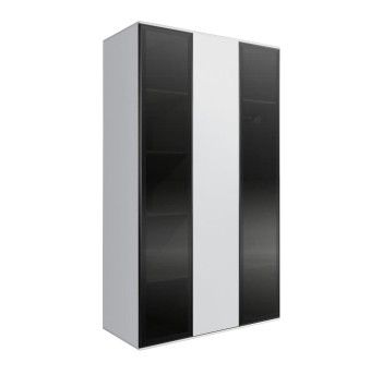 Шкаф 3-х дверный Bogemia Air (Белый/Черный) БМШ2/3(2)