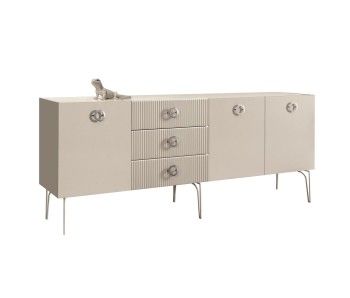 Комод 2.1м Bogemia Fillini (Ваниль) (Lakobel/Хром) БМКМ-5(Fi)