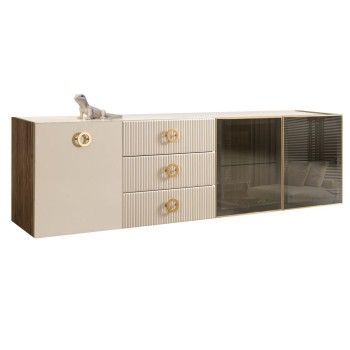 Комод 2.1м Bogemia Woodline Fly Fi (Слоновая кость) (Lakobel/Золото) БМКМ-5[5][10]