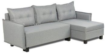 Диван-кровать угловой Киркас серый, рогожка