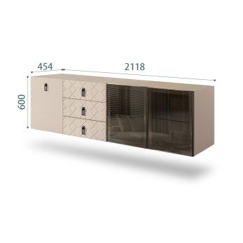 Комод 2.1м Bogemia Fly Fa (Ваниль) (Novabuk/Черный) БМКМ-5[5][10]