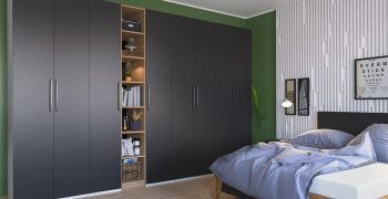 Гардероб Отис П2 с фасадом ЛДСП (графит)