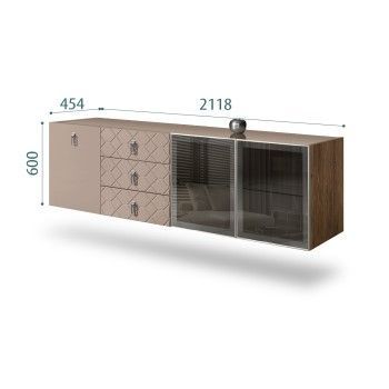 Комод 2.1м Bogemia Woodline Fly Fa (Мокка) (Lakobel/Хром) БМКМ-5[5][10]