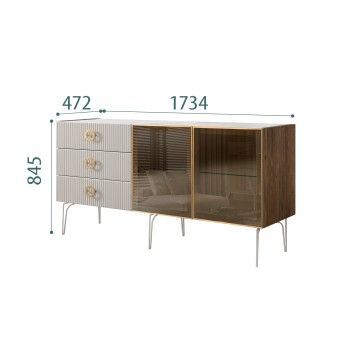 Комод 1.6м Bogemia Woodline Fi (Шелк) (Novabuk/Золото) БМКМ-4[5]