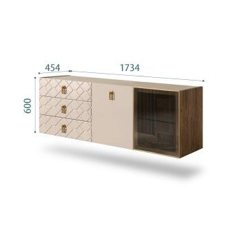 Комод 1.6м Bogemia Woodline Fly Fa (Ваниль) (Novabuk/Золото) БМКМ-4[5][10]