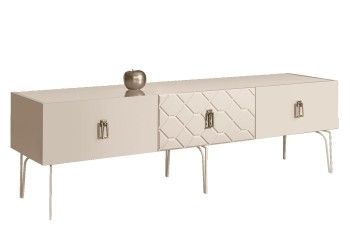 Тумба под телевизор 1.6м Bogemia Farfalle (Слоновая кость) (Lakobel/Хром) БМТ-1(Fa)[10]