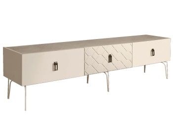 Тумба под телевизор 2.1м Bogemia Farfalle (Слоновая кость) (Novabuk/Черный) БМТ-2(Fa)[10]