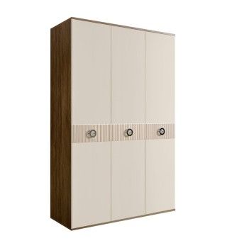 Шкаф 3-х дверный Bogemia Woodline Fi (Слоновая кость/Хром) БМШ2/3