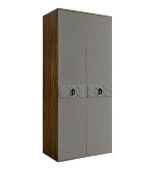 Шкаф 2-х дверный Bogemia Woodline Fa (Серый/Черный) БМШ2/2