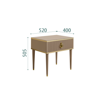 Тумба прикроватная Римини СОЛО (Мокка/Золото) РМТП-1(s)