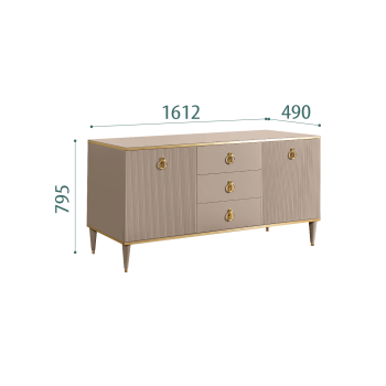 Комод для гостиной 1.6м Римини СОЛО (Мокка/Золото) РМКМ-4(s)