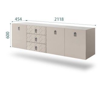 Комод 2.1м Bogemia Fly Farfalle (Шелк) (Novabuk/Хром) БМКМ-5