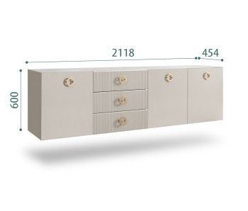 Комод 2.1м Bogemia Fly Fillini (Шелк) (Novabuk/Золото) БМКМ-5