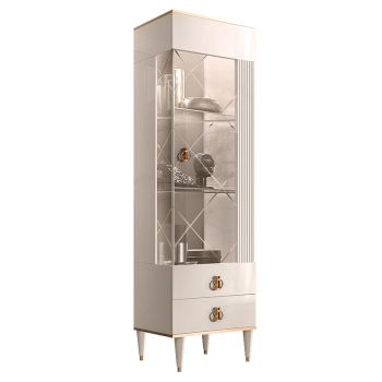 Витрина 1-ств. Римини СОЛО (Слоновая кость/Золото) (Правая) РМВ1-1С(s)