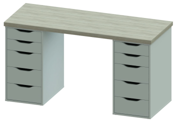 ИНГАР стол письменный ИКЕА / IKEA 2/55 140x75x55, дуб беленый/белый