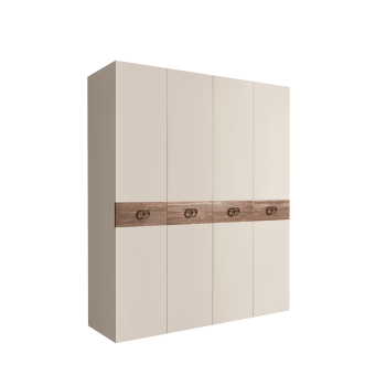 Шкаф 4-х дв. Bogemia Wood Fi (Слоновая кость/Хром) БМШ2/4(Wo)