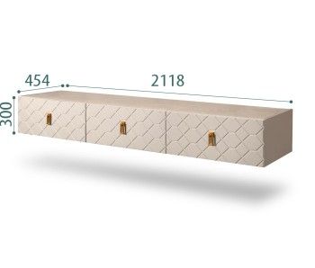 Тумба телевизионная 2.1м Bogemia Fly Farfalle (Ваниль) (Novabuk/Золото) БМТ-2