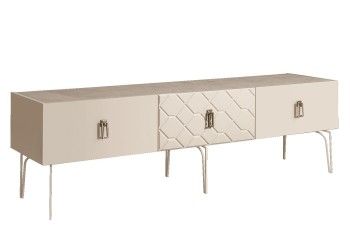 Тумба под телевизор 1.6м Bogemia Farfalle (Слоновая кость) (Novabuk/Хром) БМТ-1(Fa)[10]