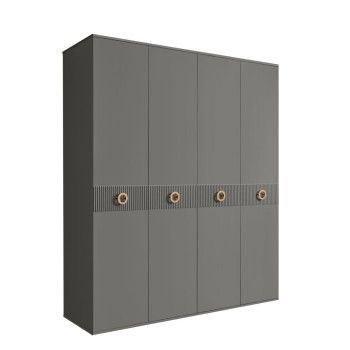 Шкаф 4-х дв. Bogemia Fillini (Серый/Золото) БМШ2/4(Fi)