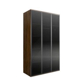 Шкаф 3-х дв. (3 двери стекло) Bogemia Woodline Air (Wood/Серебро) БМШ2/3(3)