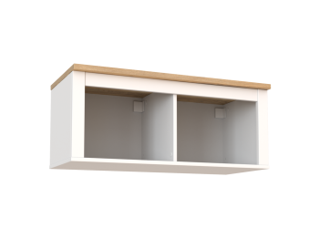 САГА полка навесная 2 секции белая/ясень