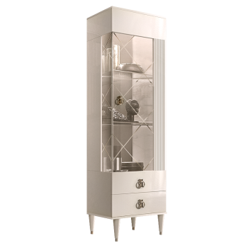 Витрина 1-ств. Римини СОЛО (Бежевый/Серебро) (Правая) РМВ1-1С(s)