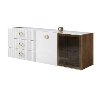 Комод 1.6м Bogemia Woodline Fly Fi (Белый) (Lakobel/Золото) БМКМ-4[5][10]