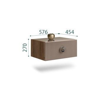 Тумба прикроватная Bogemia Woodline Fly Fi (Мокка) (Lakobel/Хром) БМТП-1