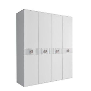 Шкаф 4-х дв. Bogemia Fillini (Белый/Хром) БМШ2/4(Fi)