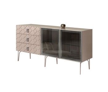 Комод 1.6м Bogemia Farfalle (Мокка) (Lakobel/Хром) БМКМ-4(Fa)[5]