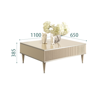 Журнальный столик с ящиком Римини СОЛО (Ваниль/Серебро) РМСТ-2(s)