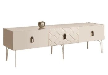 Тумба под телевизор 1.6м Bogemia Farfalle (Слоновая кость) (Lakobel/Черный) БМТ-1(Fa)[10]