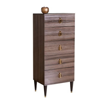 Комод узкий Римини (Орех империя/Золото) РМКМ-2