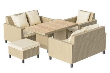 Комплект плетеной мебели MOKKA BELLA Family малый, соломенный