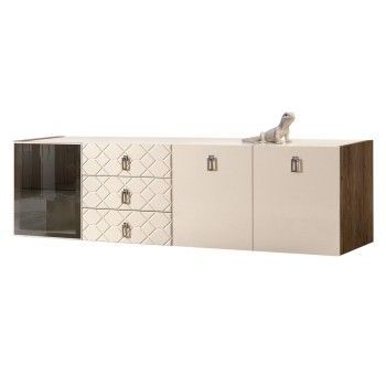 Комод 2.1м Bogemia Woodline Fly Fa (Слоновая кость) (Lakobel/Хром) БМКМ-5[4]