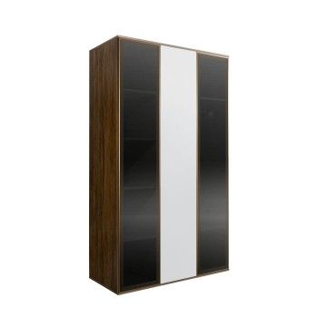 Шкаф 3-х дверный Bogemia Woodline Air (Белый/Золото) БМШ2/3(2)