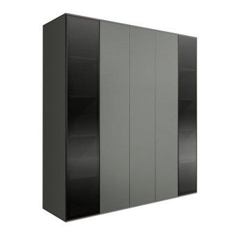 Шкаф 5-ти дв. Bogemia Air (Серый/Черный) БМШ2/5(2)
